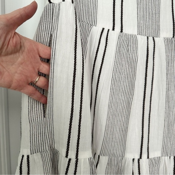 Sundry For Evereve The Everyday Dress Stripe Tiered Gauzy Cotton Size Small - Picture 7 of 13